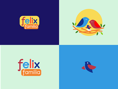 Felix bird bird logo birds design flat icon illustration logo nest vector