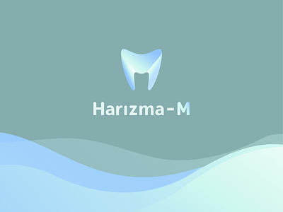 Harizma M brand design branding charisma clinic dental dental clinic design fang gradient illustration logo m tooth vector waves