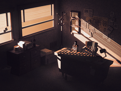 Low poly office 3d 3d art blender blender3d cg cgart cgi enviroment illustration