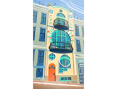 Fun Facades architecture building digital illustration digital painting digitalart drawing illustration painting