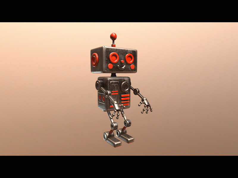 Squat-bot 3d 3dcoat animation blender blender3d character character animation marmoset motion animation robot toy