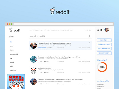 Reddit Redesign interface reddit redesign sketch ux