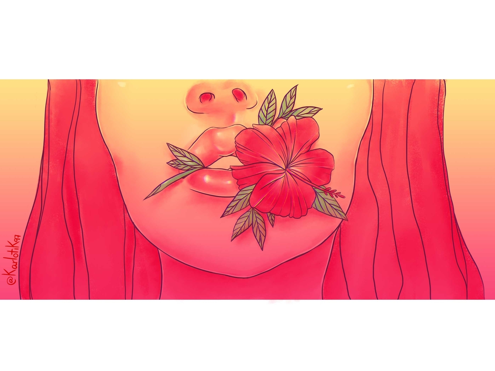 Tropical Flower design erotic flower illustration girl illustration photoshop