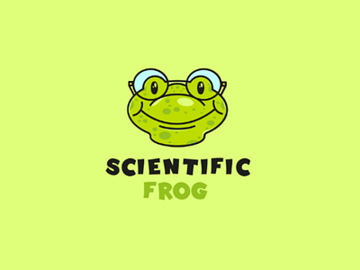 Scientific frog logo animal funny graphic design green illustrator logo logo design vector