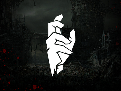 Zombie hand logo concept