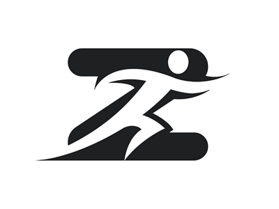 Z+running man logo concept idea inspiration logo logo design logo maker logos logotype monochrome monogram sport logo symbol vector