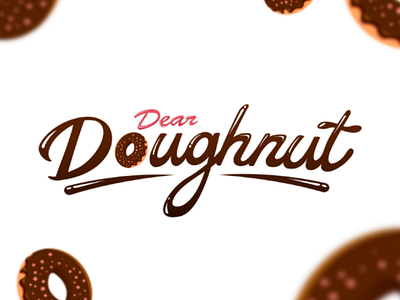Dear Doughnut logo brand brandmark cafe logo donut funny lettering logo logo maker logotype sweets vector