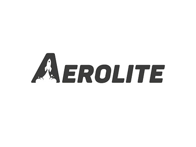 Rocketship logo "Aerolite" adobe art brand brand identity branding brandmark clean concept design flat graphic design icon illustrator logo logo design logo maker logotype minimal typography vector