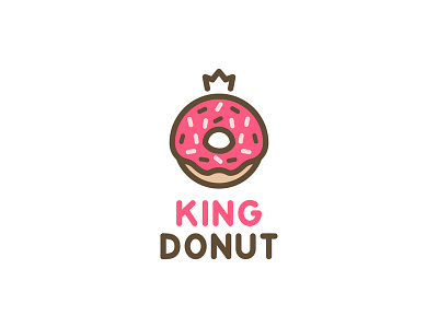 King Donut logo adobe artist brand brand identity branding brandmark clean design flat graphic design icon illustration illustrator logo logo design logo maker logotype minimal typography vector
