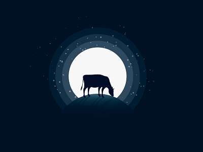 The Moonlight Cow art artist artwork brand branding dark illustartion design graphicdesign illustration illustrator logo logo design logo maker moonlight vector vector art vector artwork vector illustration webdesign