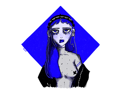 Blue Lavender - Illustration blue body character design female girl illustration lavender procreate woman