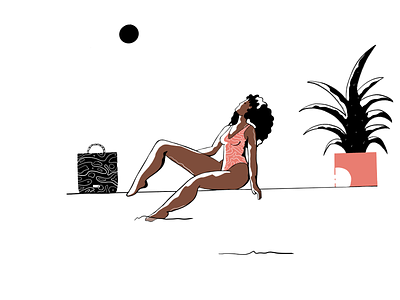Summer time beach character character design design female girl human body illustration minimal pool procreate simplistic summer
