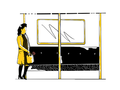 Subway Illustration character character design design female illustration minimal outline procreate simplistic subway woman