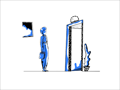 Elevator Illustration character character design design elevator female illustration minimal procreate woman