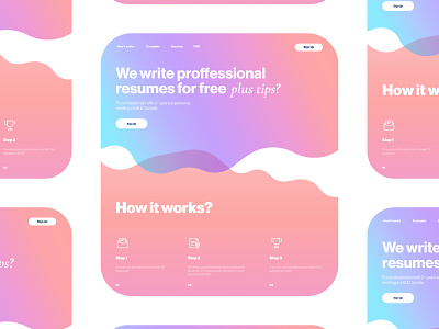 Help for free apply design front gradient howitworks job landing page proffessional resume site web