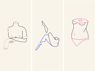 Talking Bodies body parts female human body illustration illustrator minimal simplistic stroke illustration vector