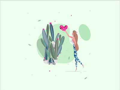 Look at all those cacti body parts cactus character character design design female flat human body illustration illustrator vector