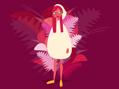Florence character character design design female flat flower girl human body illustration illustrator leafs pink tropics vector