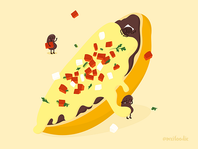 molletes dribbble cartoon cilantro cook drawing food illustration kawaii mexican mexican food mexican mollete mexico mollete onion pico de gallo refried beans shutterstock sketch tomato vector