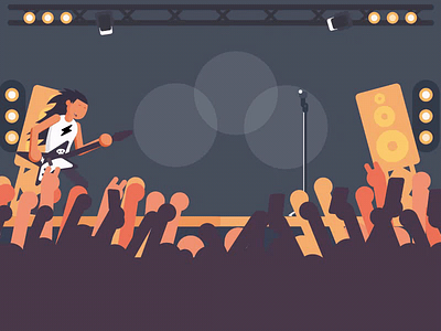 Rock Concert - Character animation 2019 trend 2d after effect animation chracter gif icon illustration motion solovey studiosolovey vector