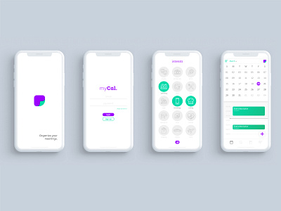 MyCal app branding calendar design flat logo typography ui ui design