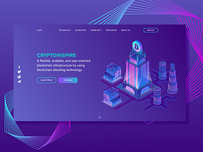 Daily UI 003 - Cryptocurrency Landing Page app branding cryptocurrency daily daily 100 dailyui dailyui 003 design dribbble illustration landingpage mobile ui ux vector webdesign website