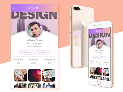 DailyUI 006 - Profile Page app app design app designers branding daily daily 100 dailyui design dribbble hello dribbble illustration mobile ui ux vector web website