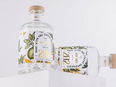 202 Dry Gin Packaging 3d branding graphic design logo