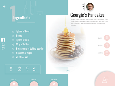 Sweet Recipe Web bakery cake pancakes pink recipe taste web design