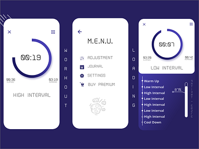 Interval Workout Timer App adobe xd app design interval mobile sport ui workout