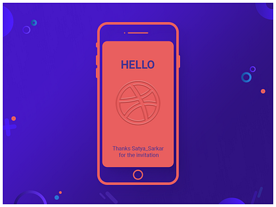 Hello Dribbble color concept design flat header icon illustration invitation layout mobile page thank you card type uiux ux vector website welcome page