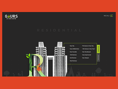 Real Estate website black builder building clean creative color concept design developers flat header landing layout page real estate real estate branding ui uiux website website concept