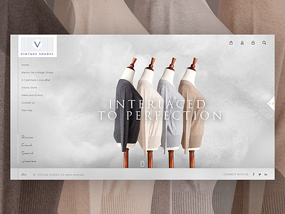 Vintage Shade homepage clean creative color concept design flat header landing layout page ui uiux website website concept