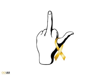 FversusC cancer cancer fighter cancer ribbon fuck cancer logo logo design middle finger