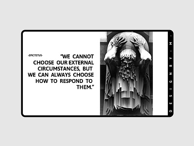 Quotes by Epictatus banner black white design quote stoicism