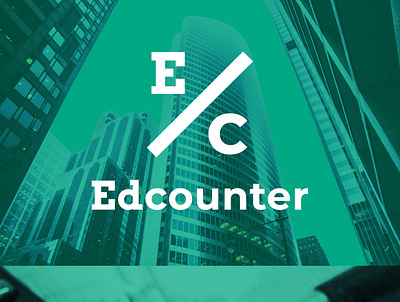 Edcounter logo Concept bold font branding design education education logo education website educational green logo white wordmark logo