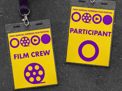 Badges For Intersex Film Festival badge design branding design identity lanyard