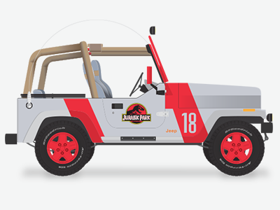 Jurassic Park Jeep illustration movies vector art vehicle