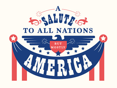 A Salute To All Nations america eagle illustration muppets patriotic stars stripes typography