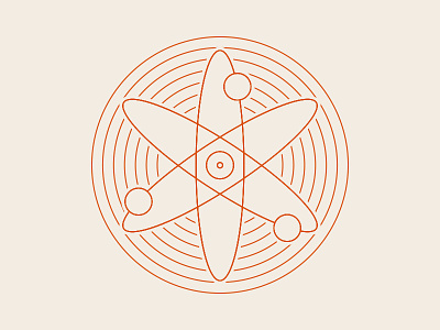 Atom 1950s atom atomic icon illustration lines logo