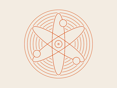 Atom 1950s atom atomic icon illustration lines logo