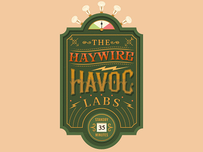 The Haywire Havoc Labs Attraction Sign attraction illustration sign theme park typography