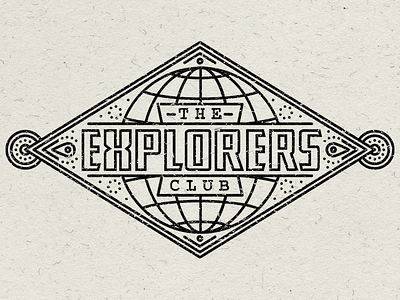 The Explorers Club badge logo typography victorian