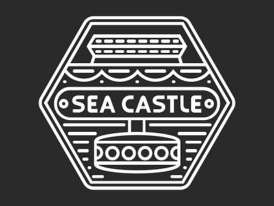 Sea Castle epcot horizons illustration lines stamp walt disney world