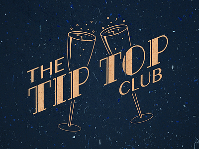 The Tip Top Club 1930s art deco bar champagne graphic design logo theme parks vinatage