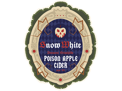 Snow White Poison Apple Cider alcohol disney graphic design illustration label theme parks typography