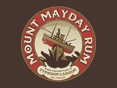 Mount Mayday Rum alcohol disney graphic design illustration label theme parks typography