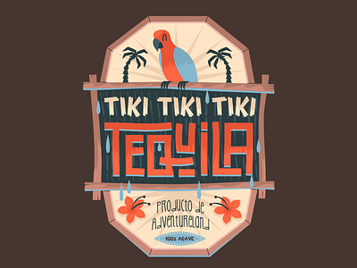 Tiki Tiki Tiki Tequila alcohol disney graphic design illustration label theme parks typography
