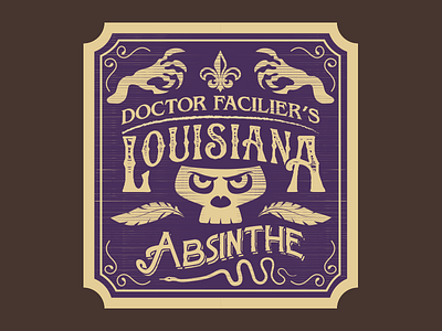 Dr Facilier's Louisiana Absinthe alcohol disney graphic design illustration label theme parks typography