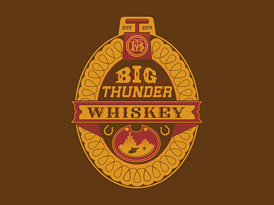 Big Thunder Whiskey alcohol disney graphic design illustration label theme parks typography